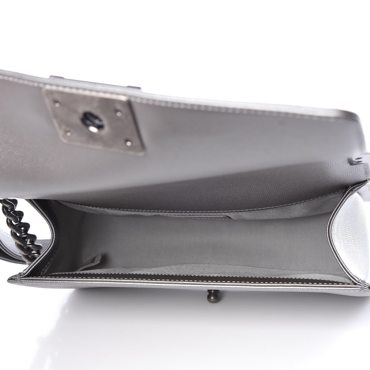 Chanel Metallic Caviar Quilted Medium Boy Flap Silver 5 of 8