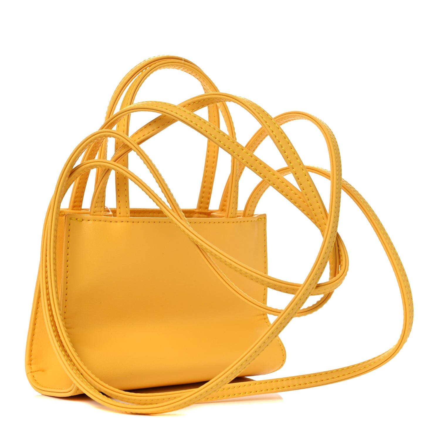 Telfar Vegan Leather Small Shopping Bag Yellow 3 of 9