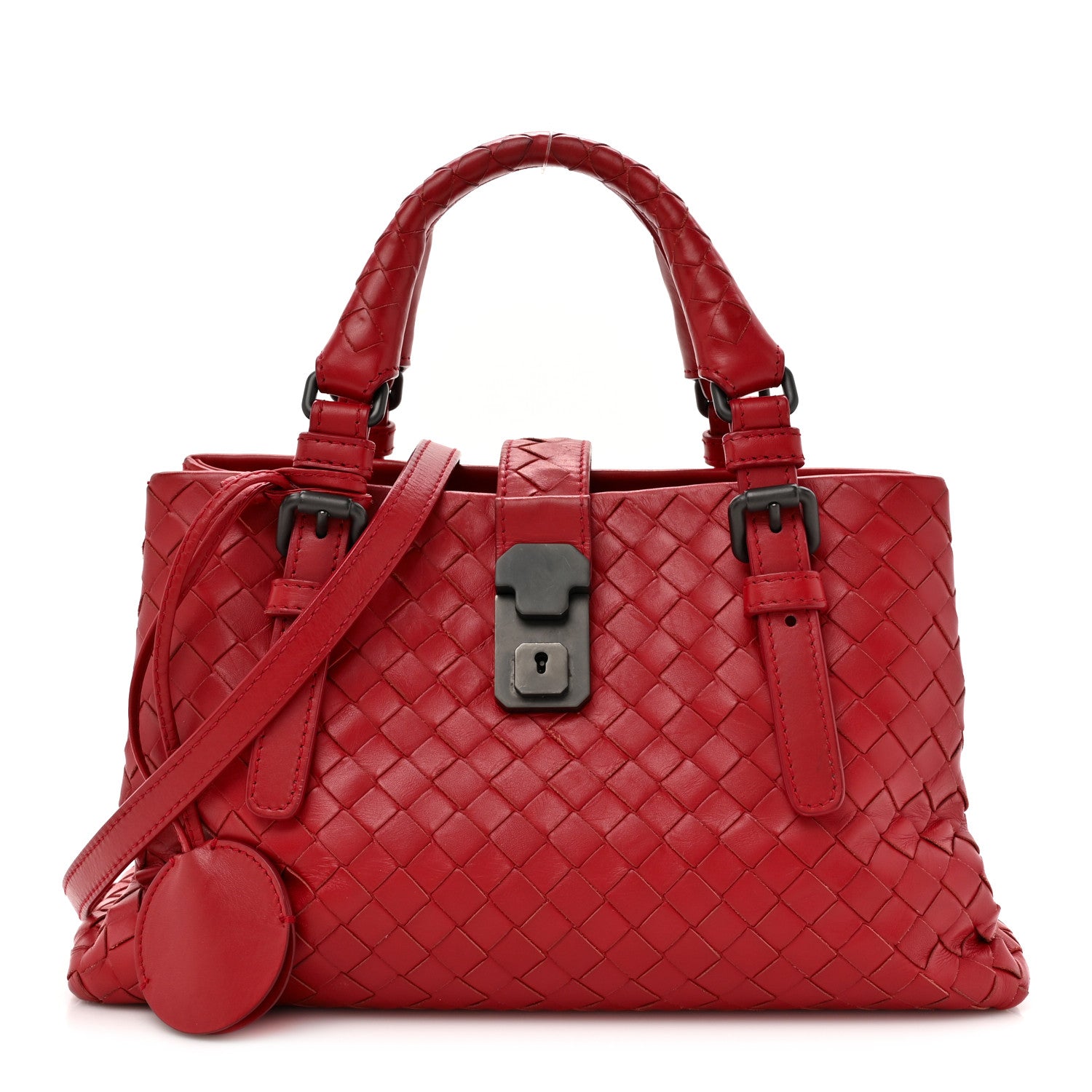 Bottega Veneta Nappa Intrecciato Small Roma Tote Red 1 of 17