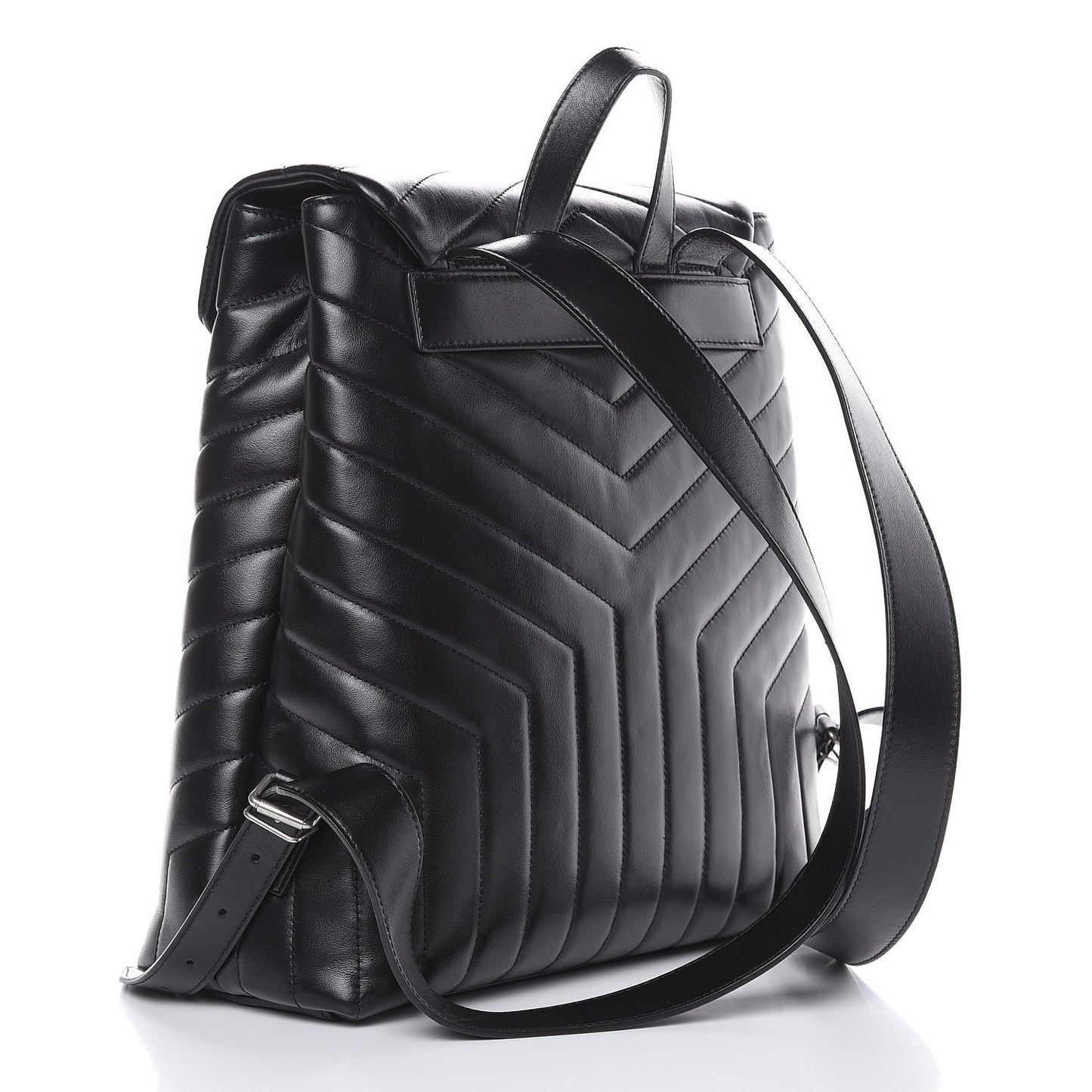 Calfskin Y Quilted Monogram Medium Loulou Backpack Black