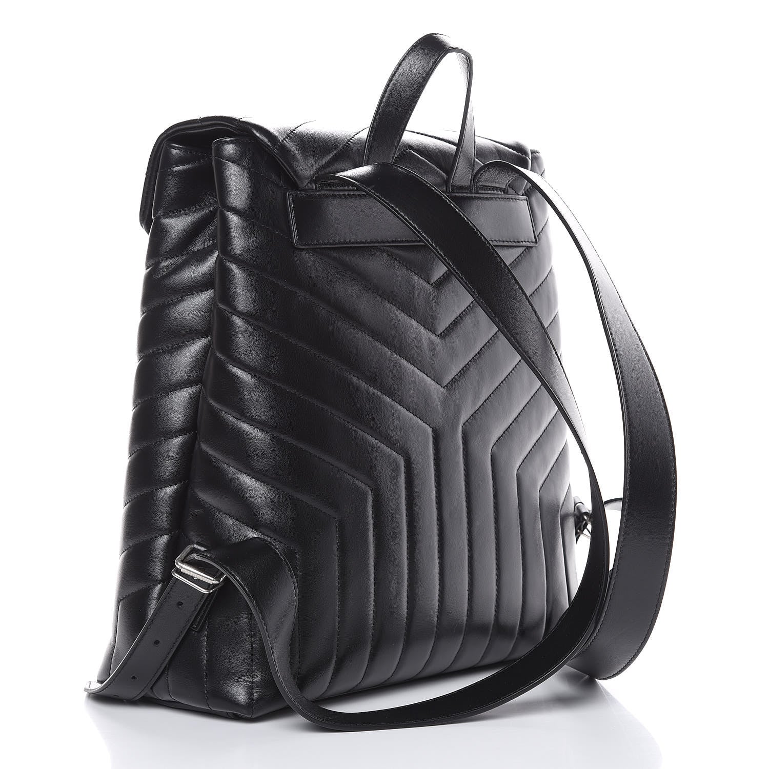 Saint Laurent Calfskin Y Quilted Monogram Medium Loulou Backpack Black 3 of 10
