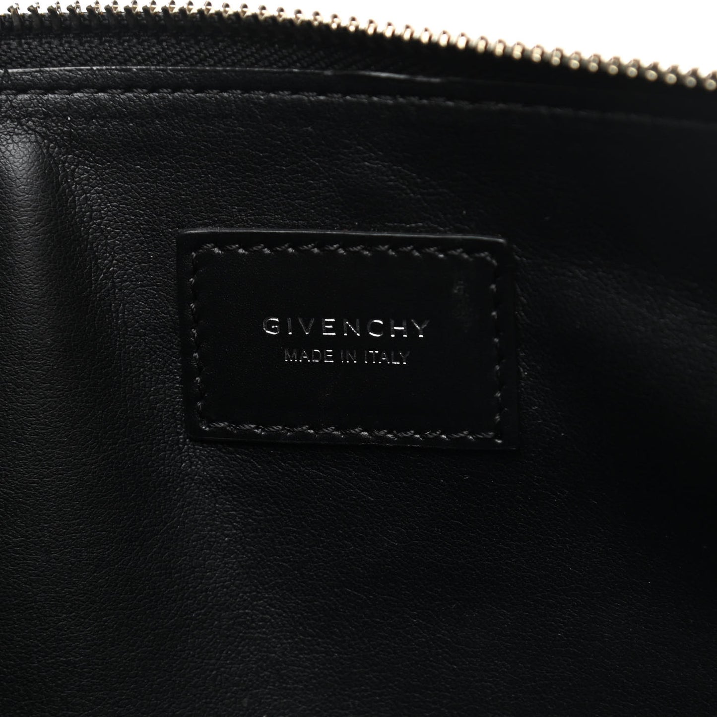 Lambskin Flag Print Zip Pouch Multicolor