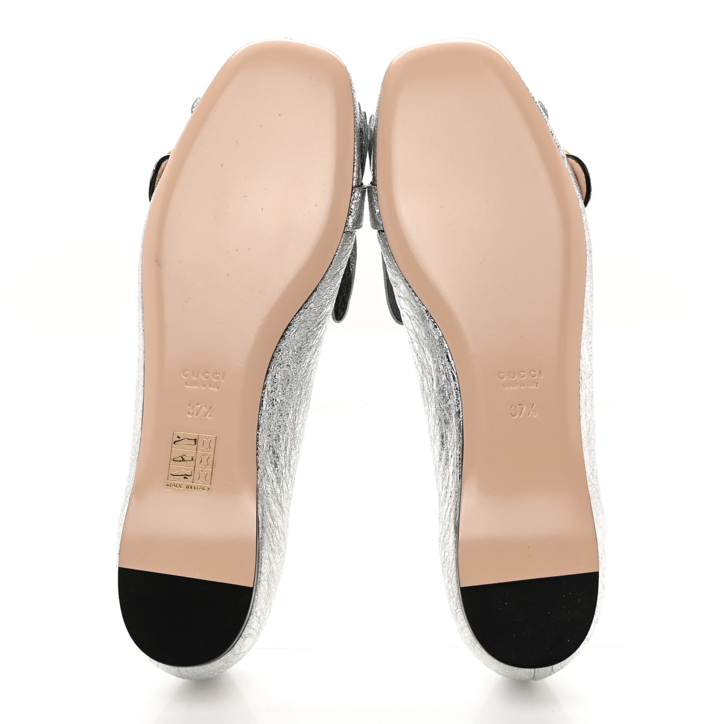 Galassia GG Marmont Fringe Flats 37.5 Argento