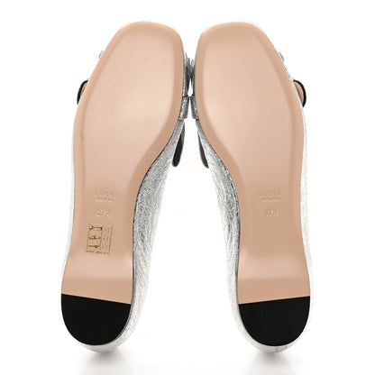 Gucci Galassia GG Marmont Fringe Flats 37.5 Argento 5 of 9