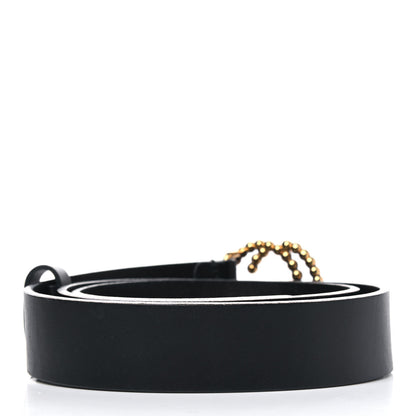 Gucci Margaux Calfskin Studded Interlocking G 30mm Belt 80 32 Black 2 of 4