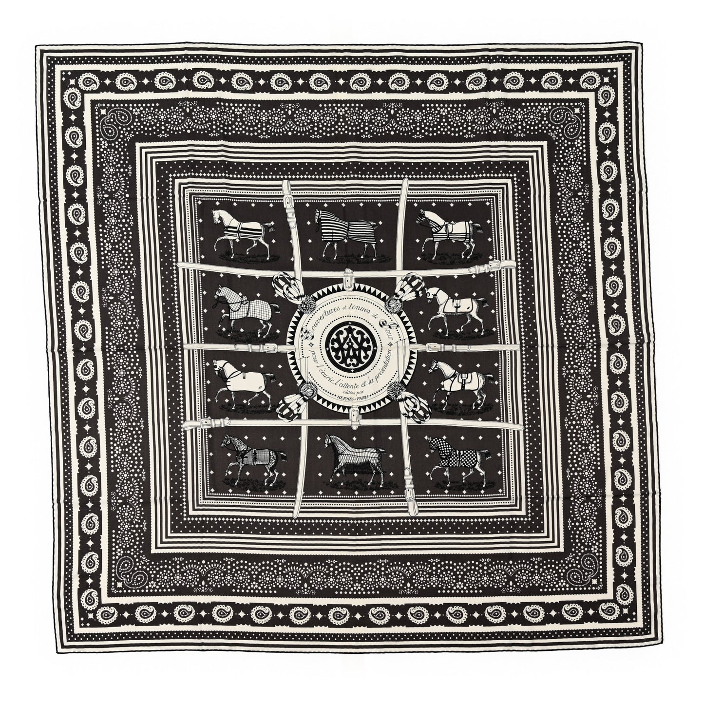 Cashmere Courvertures Et Tenues Shawl 140 Gris Taupe Black White