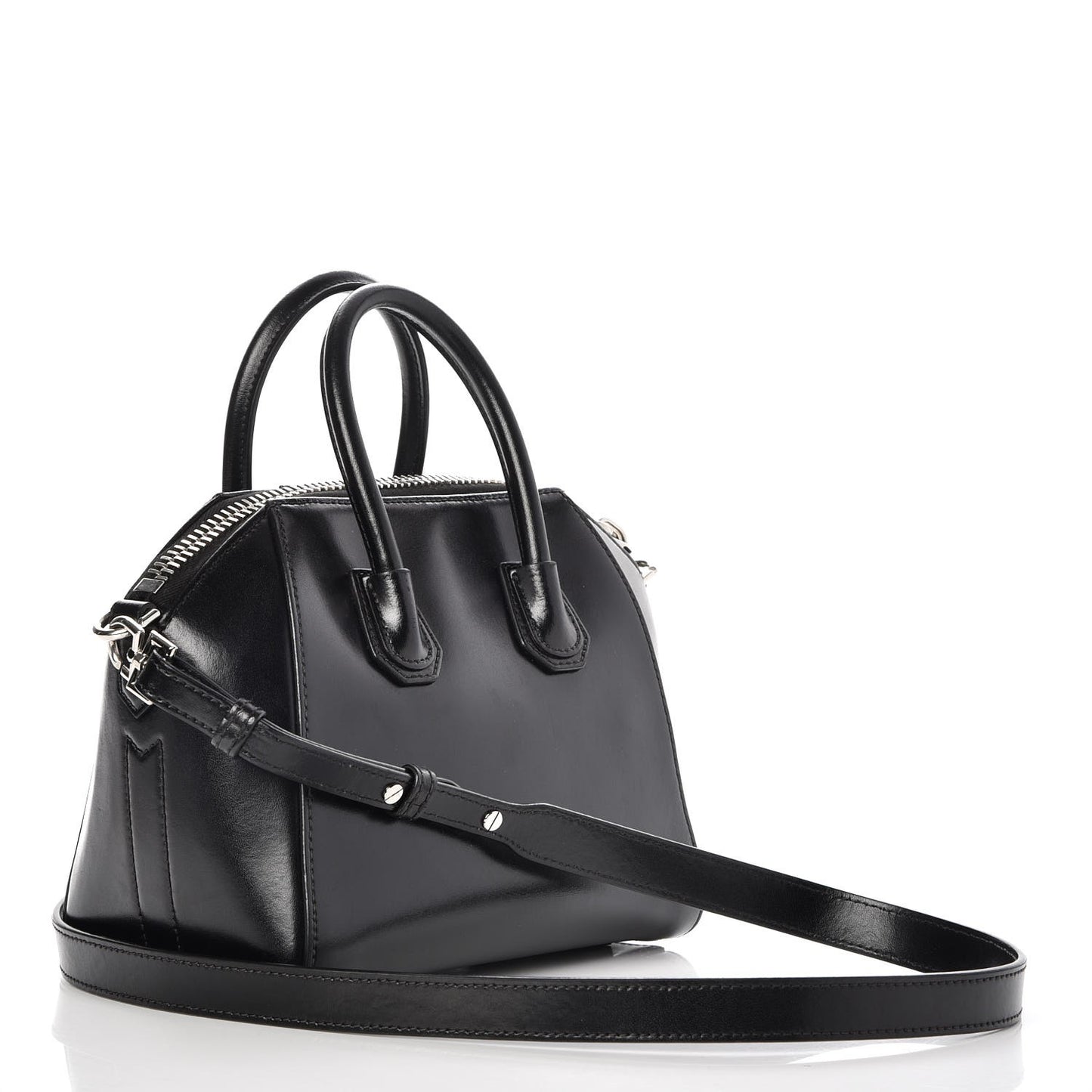 Shiny Lord Calfskin Mini Antigona Black