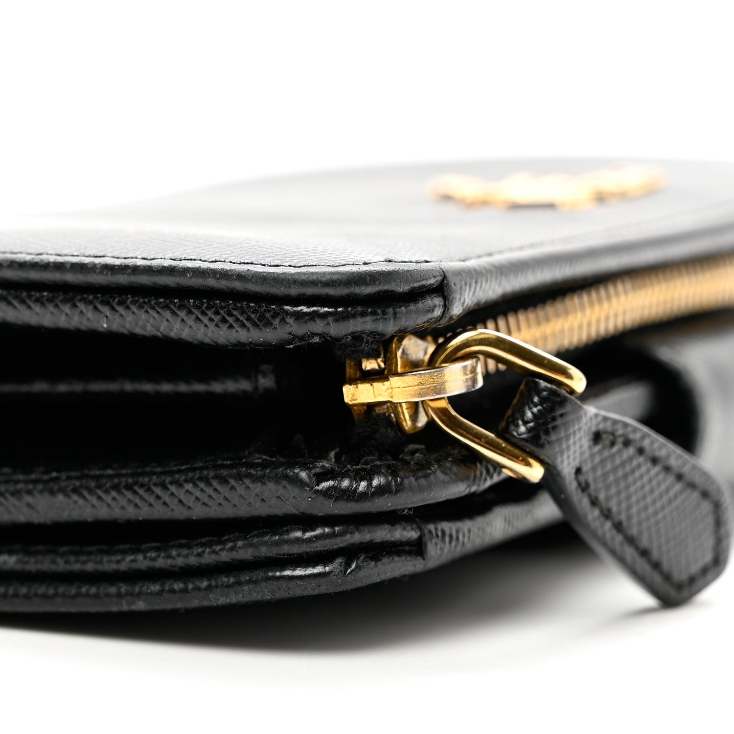 Prada Saffiano Metal Compact Wallet Black 8 of 8