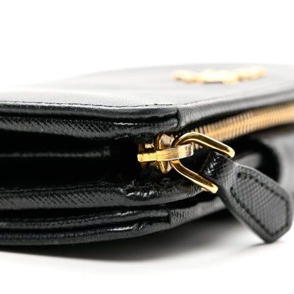 Prada Saffiano Metal Compact Wallet Black 8 of 8