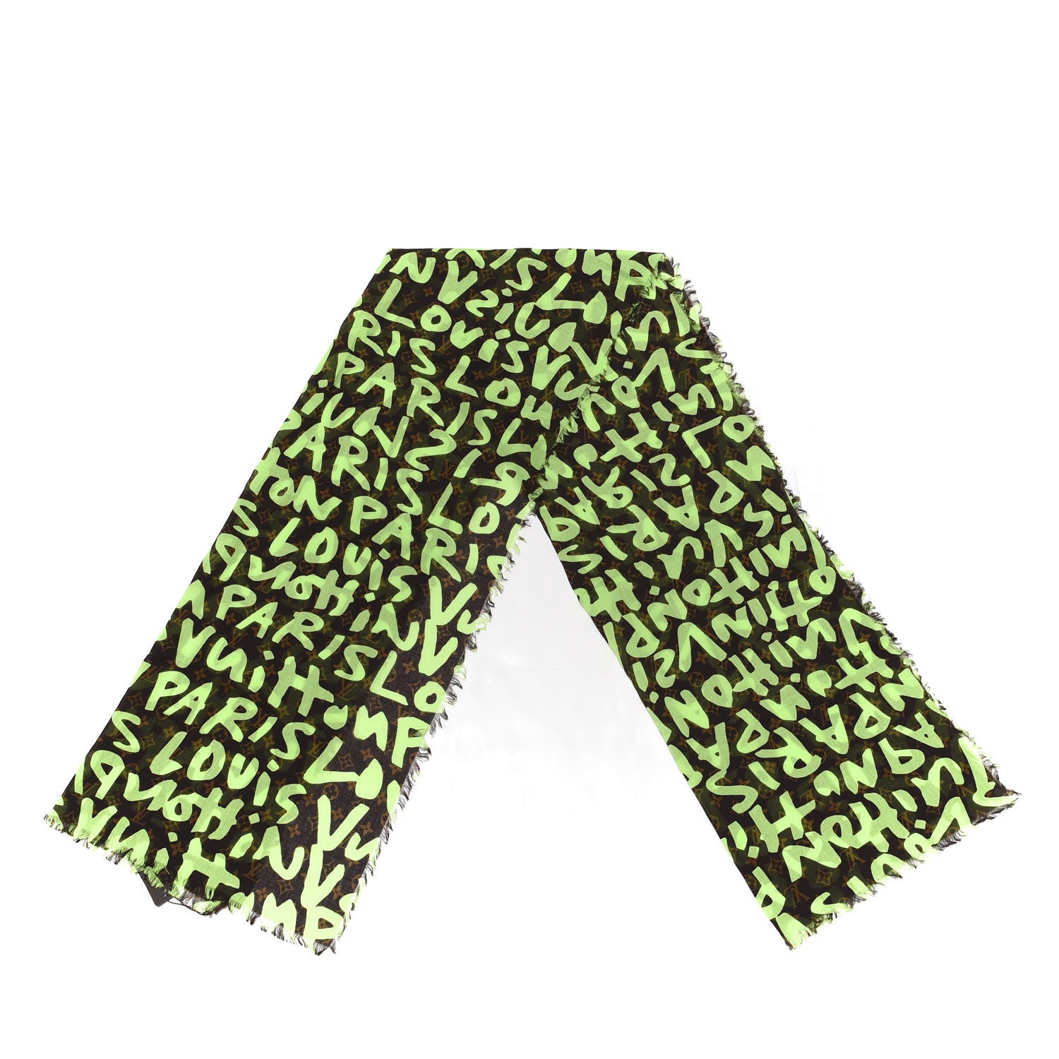 Louis Vuitton Cotton Graffiti Pareo Green 2 of 4