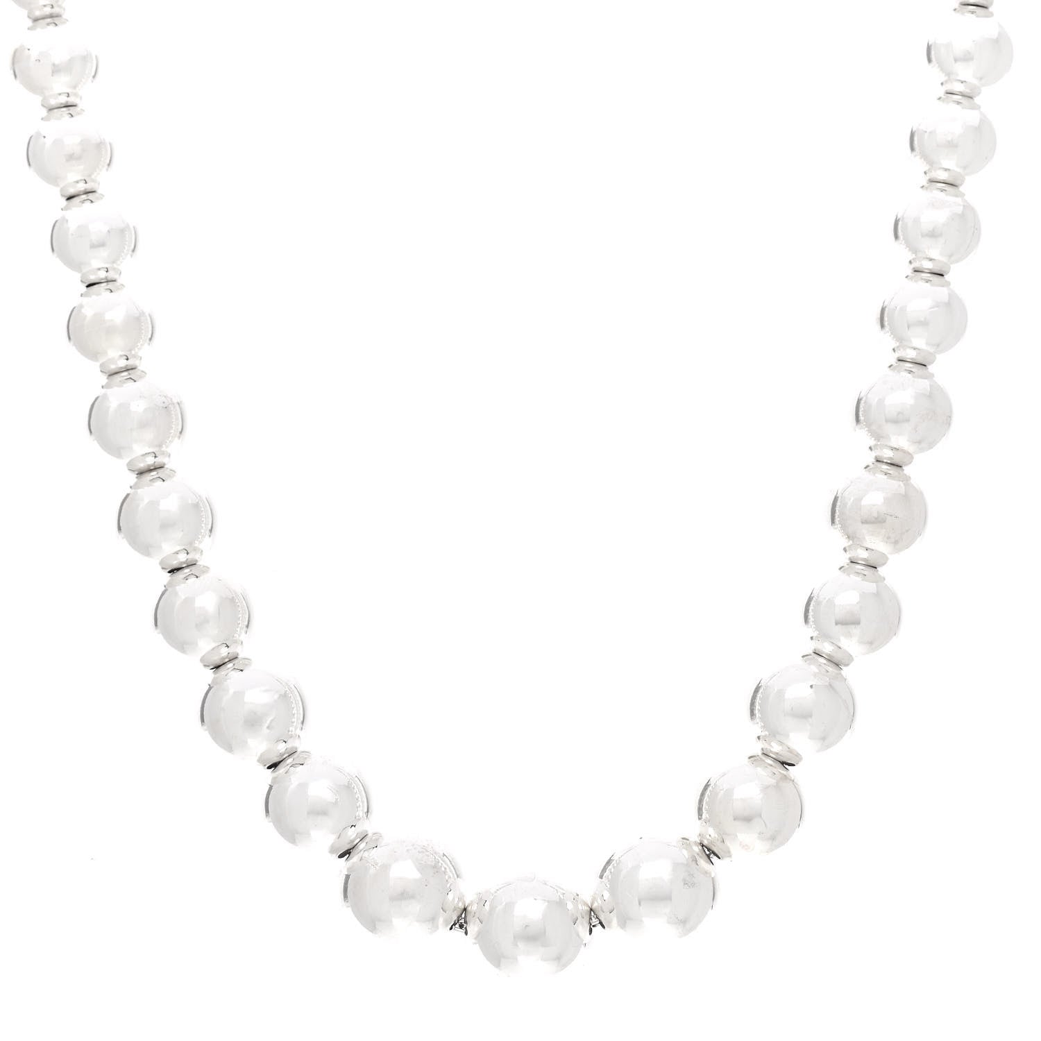 Tiffany Sterling Silver HardWear Graduated Ball Necklace 1 of 6