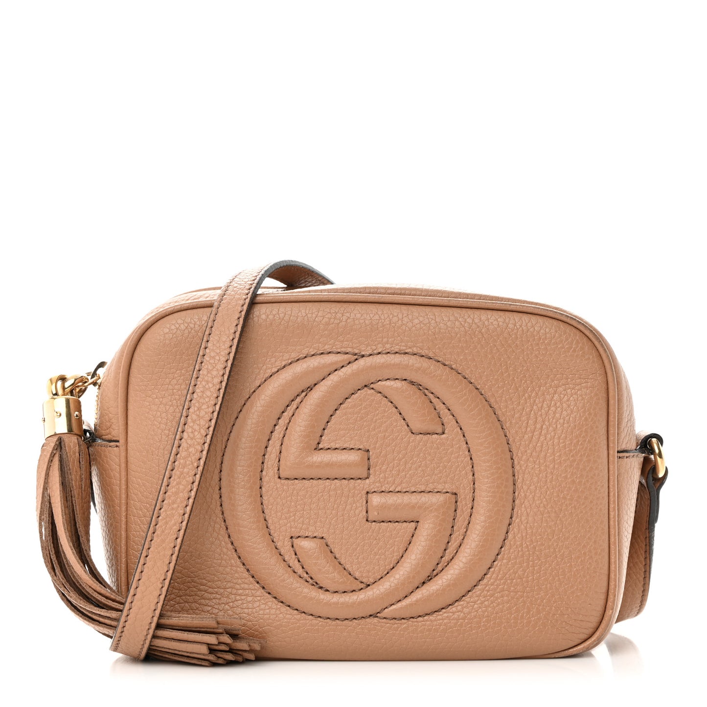 Pebbled Calfskin Small Soho Disco Bag Camelia