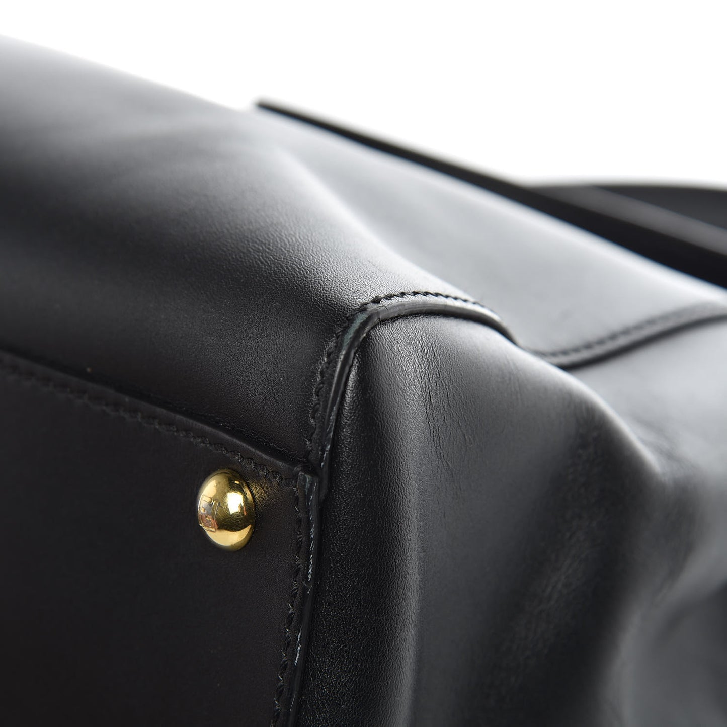 Vitello Morgan Shiny Nappa Medium Peekaboo Iconic Satchel Black