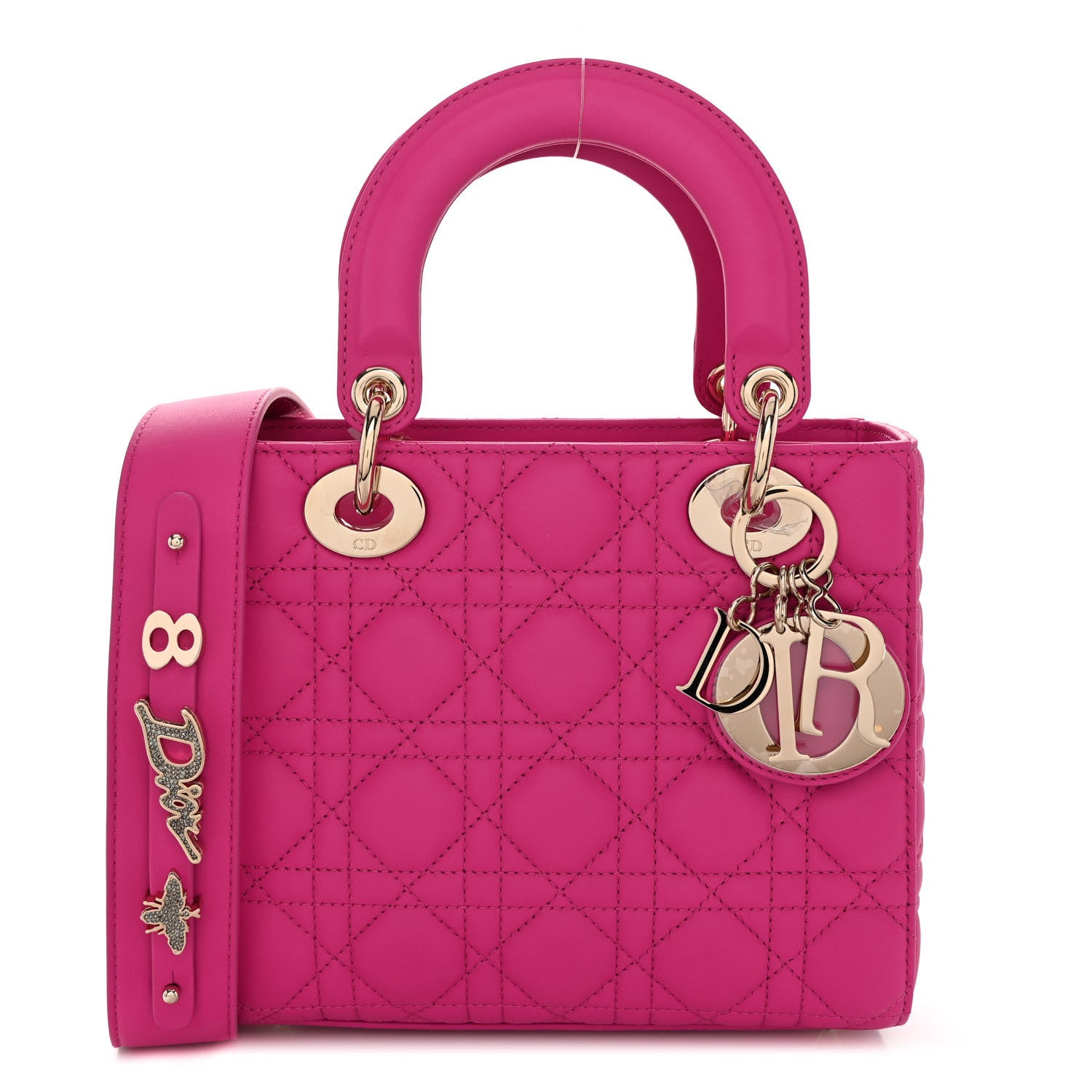 Christian Dior Lambskin Cannage Small My ABCDior Lady Dior Magenta 1 of 9
