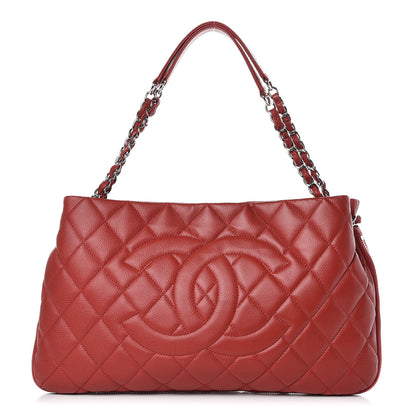 Chanel Caviar Quilted Expandable Zip Shoulder Bag Red 1 of 9