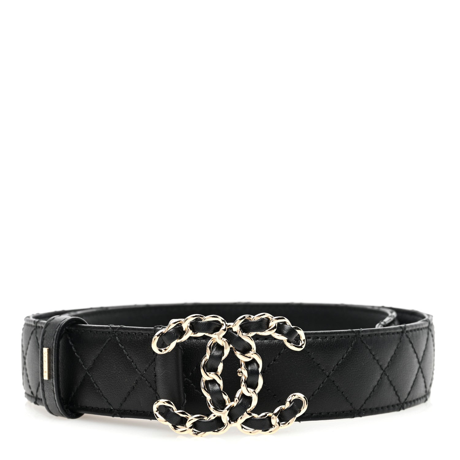 Chanel Calfskin Quilted CC Chain Belt 80 32 Black 1 of 5
