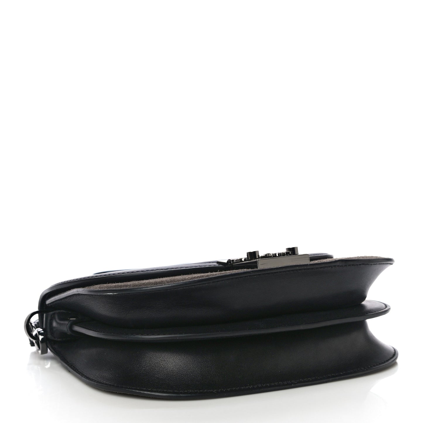 Suede Calfskin Trisha Small Shoulder Bag Black