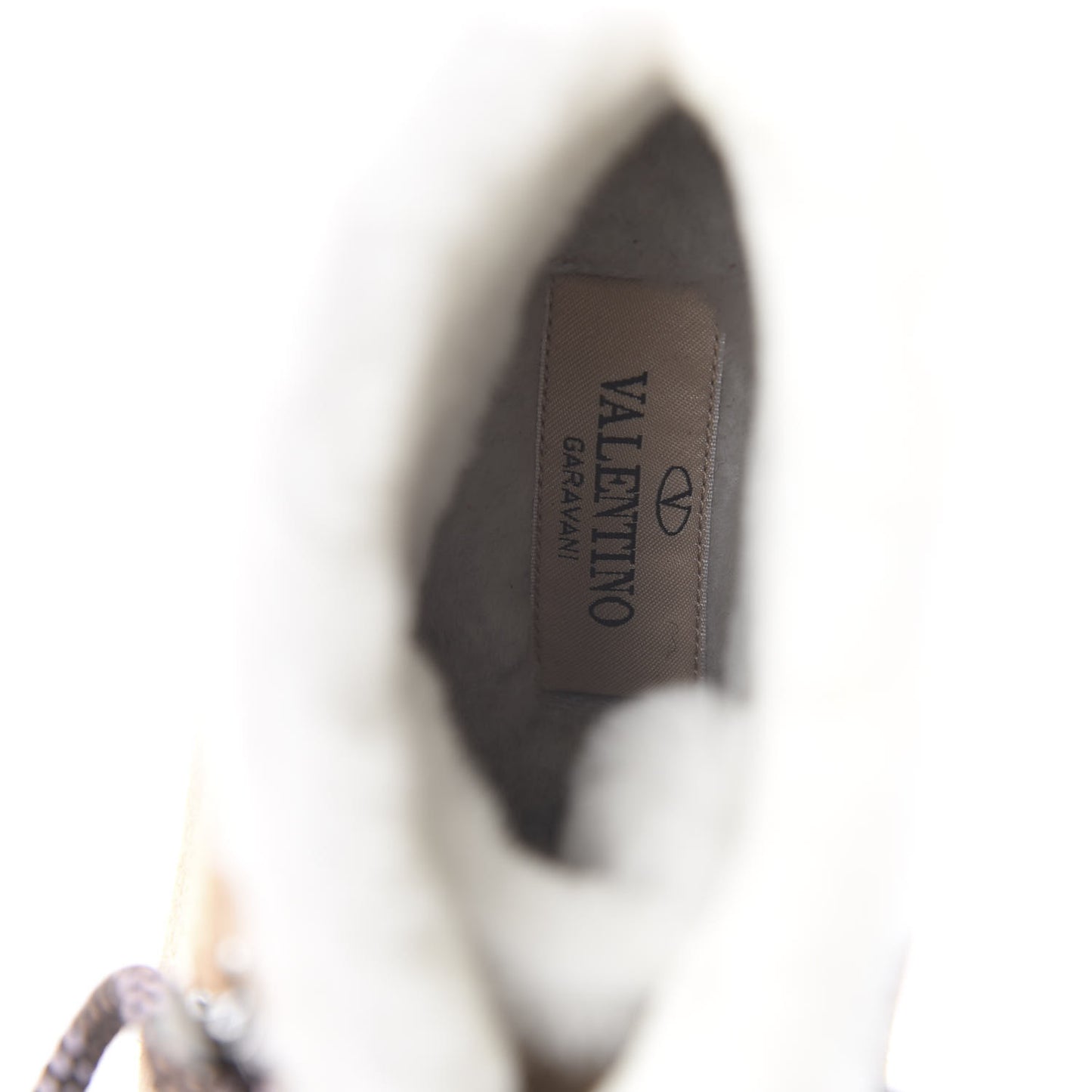 Suede Shearling Lace-Up Ankle Boots 39 Beige