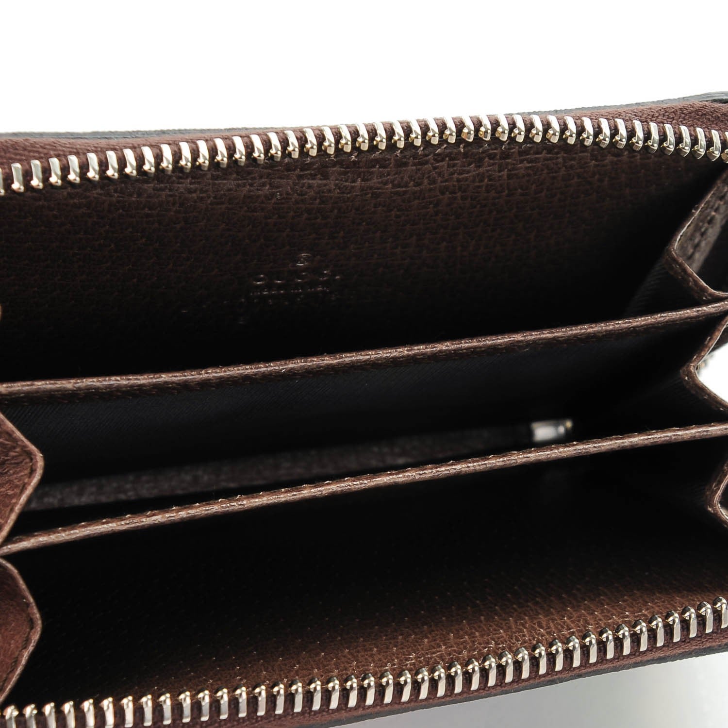 Gucci GG Supreme Monogram Tian Zip Around Card Case Wallet Beige Multicolor New Acero 5 of 6