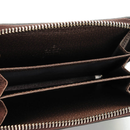 Gucci GG Supreme Monogram Tian Zip Around Card Case Wallet Beige Multicolor New Acero 5 of 6