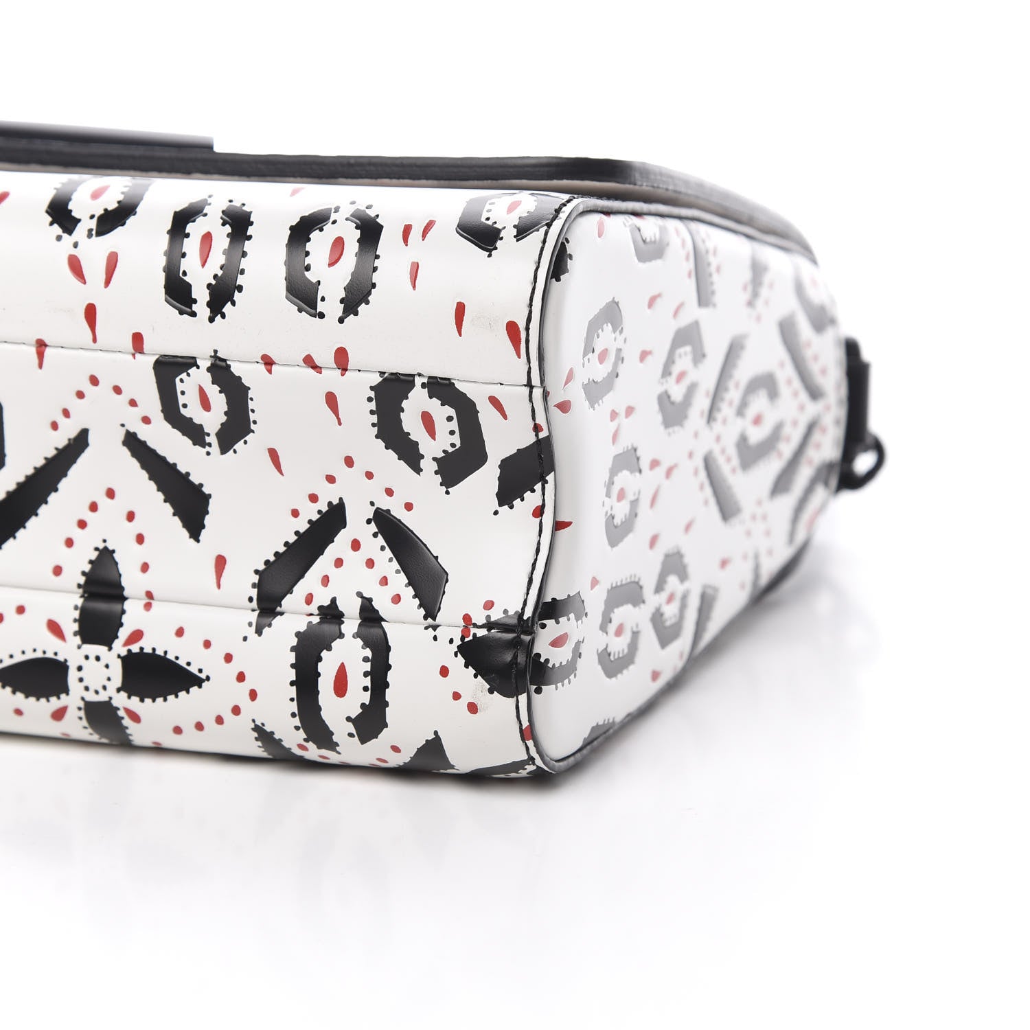 Louis Vuitton Calfskin Graphic Print Twist Shoulder Bag MM White Black 11 of 13