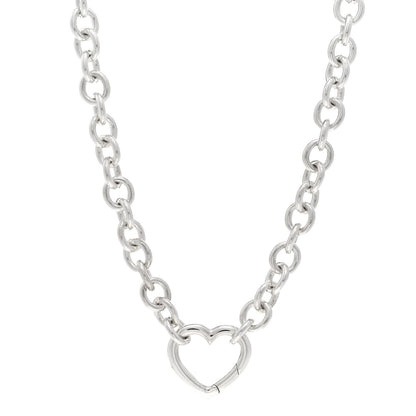 Tiffany Sterling Silver Heart Clasp Choker Necklace 1 of 4