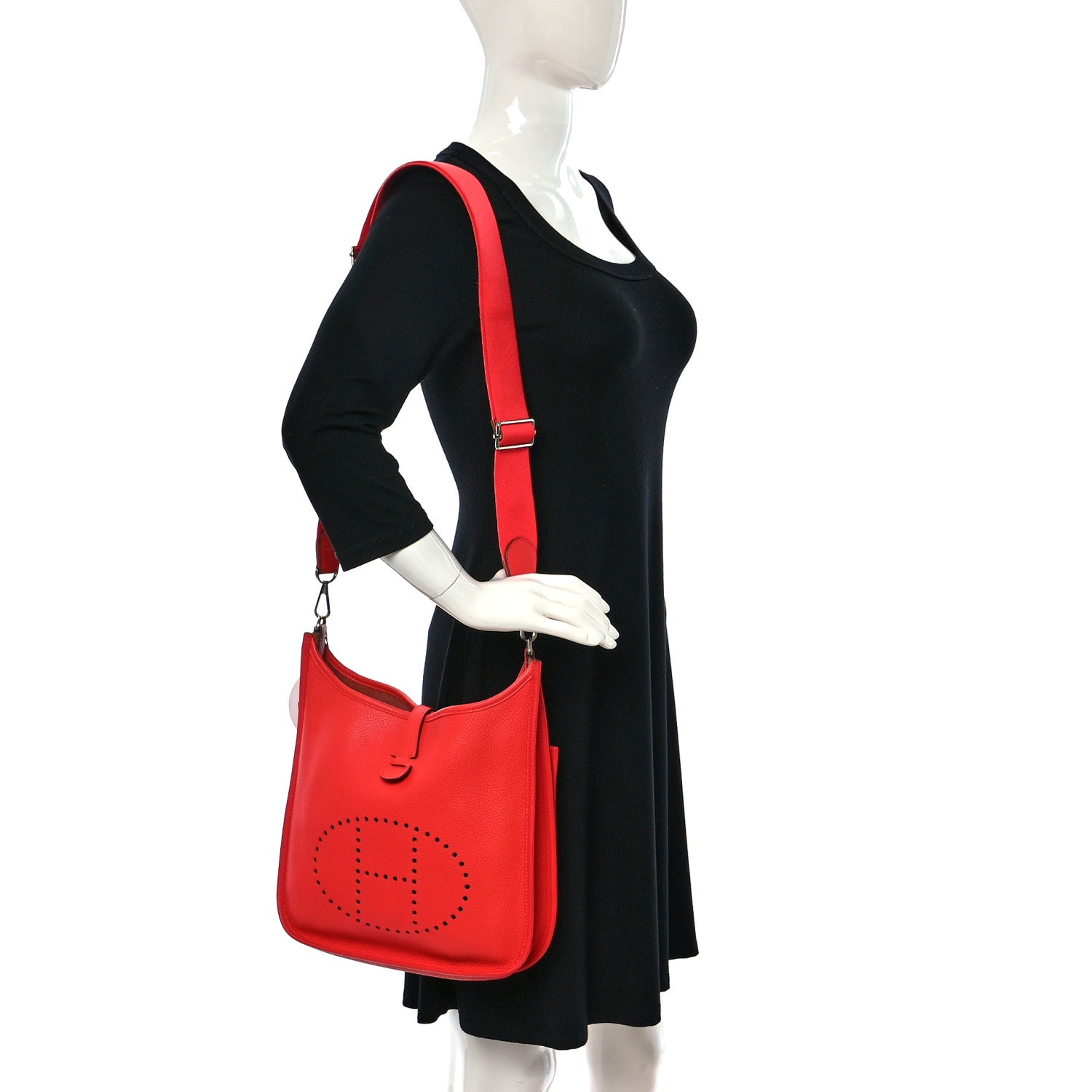 Hermes Taurillon Clemence Evelyne III PM Rouge Pivoine 2 of 13