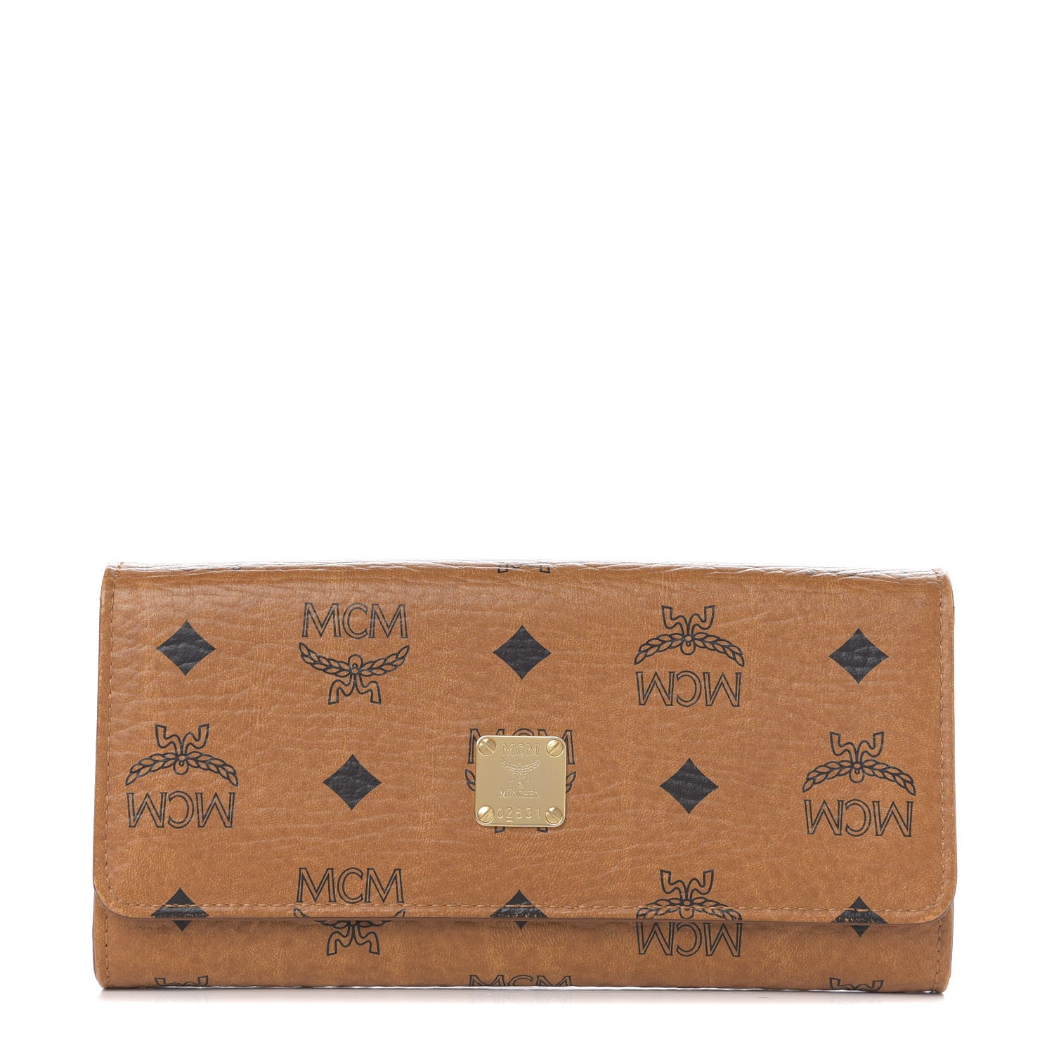 MCM Visetos Heritage Continental Flap Wallet Cognac 1 of 8