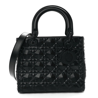 Christian Dior Calfskin Cannage Diamond Cannage Medium Lady Dior Black 1 of 11