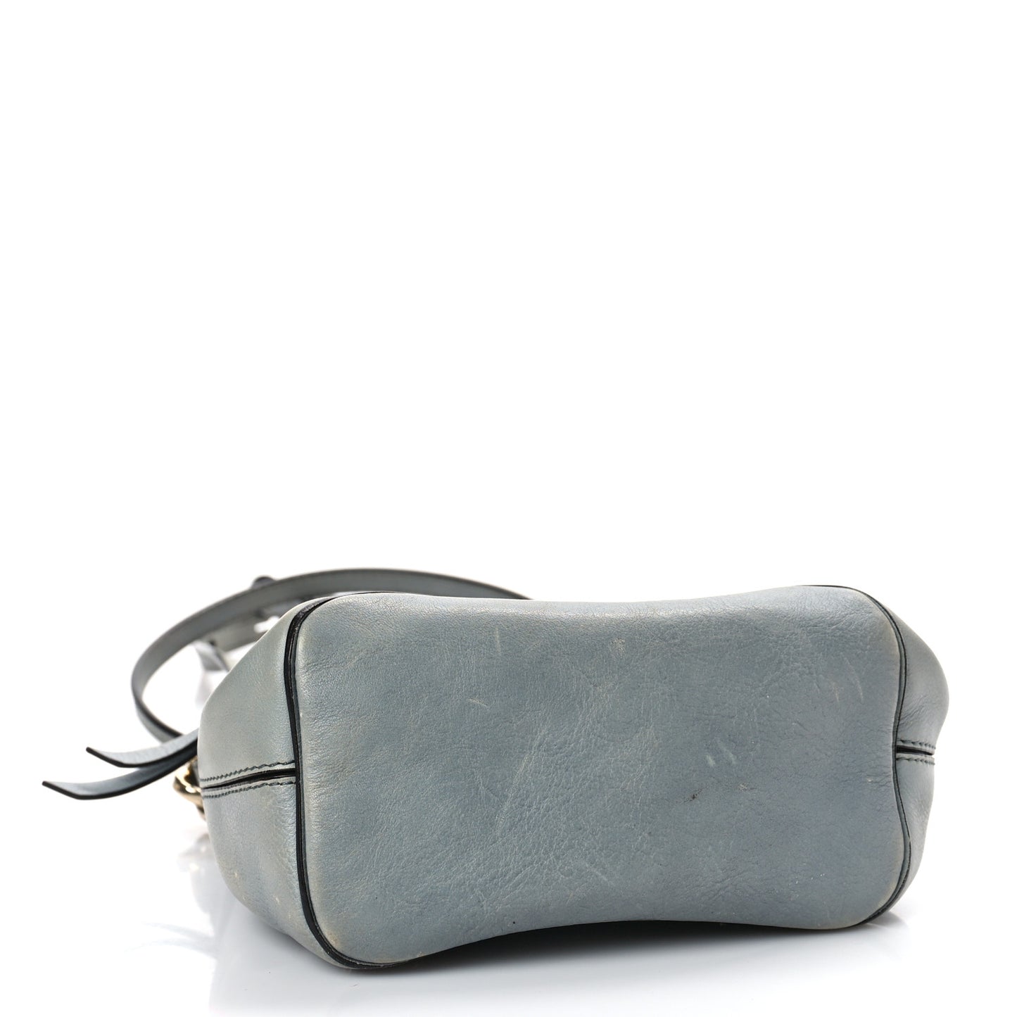 Suede Calfskin Mini Faye Backpack Washed Blue