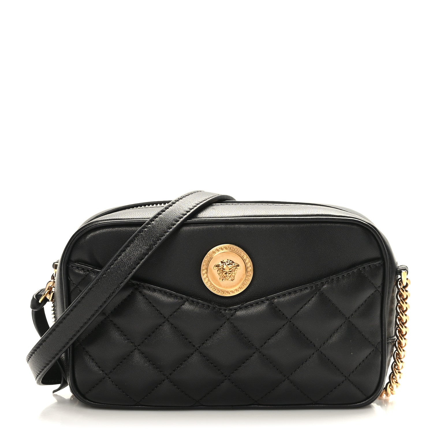 Versace Nappa Quilted La Medusa Camera Bag Black 1 of 8