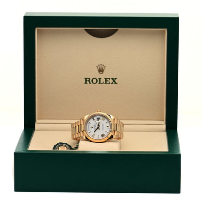 Rolex 18K Yellow Gold 40mm Oyster Perpetual Day-Date President Watch White 228238 5 of 5