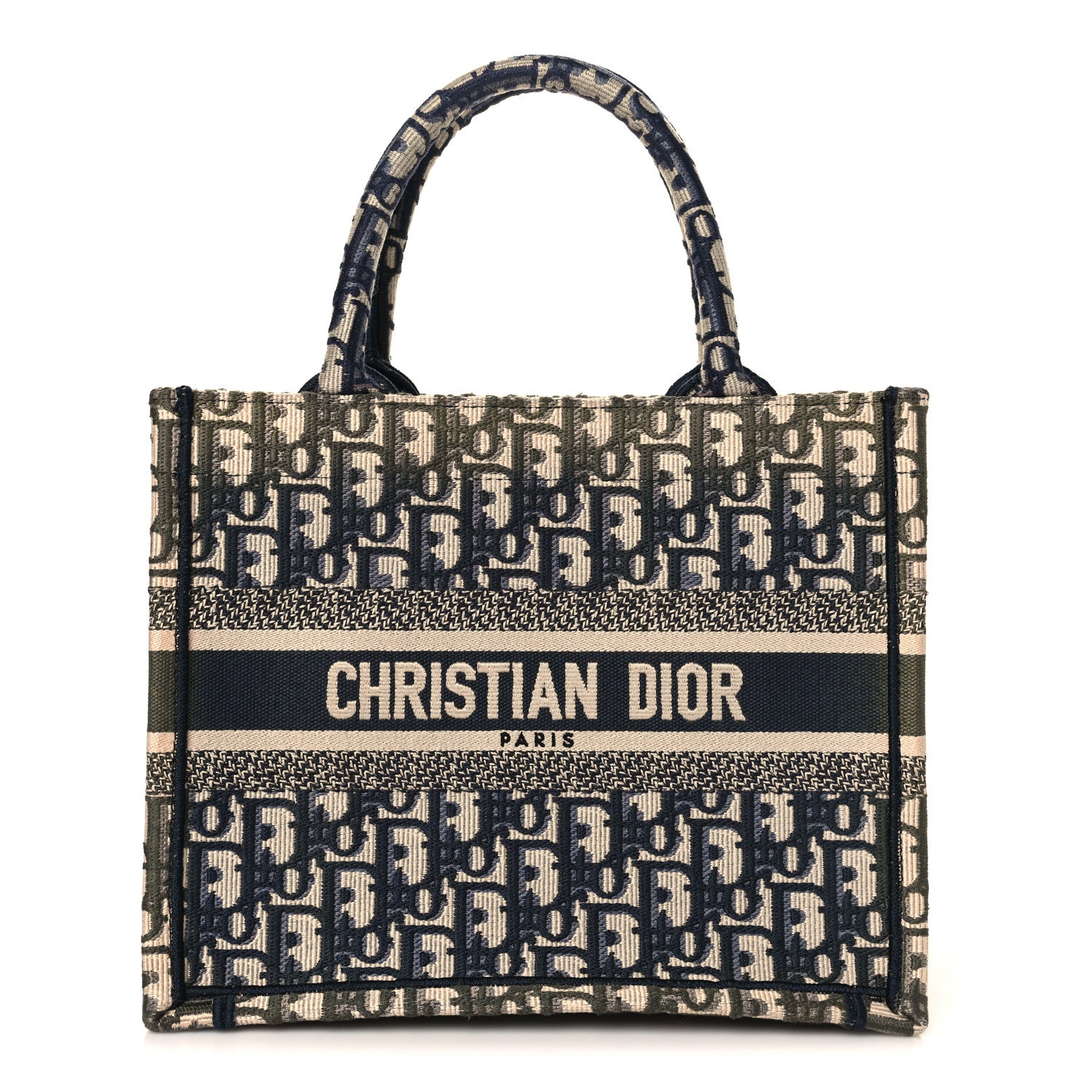 Christian Dior Oblique Small Book Tote Blue Multicolor 1850054