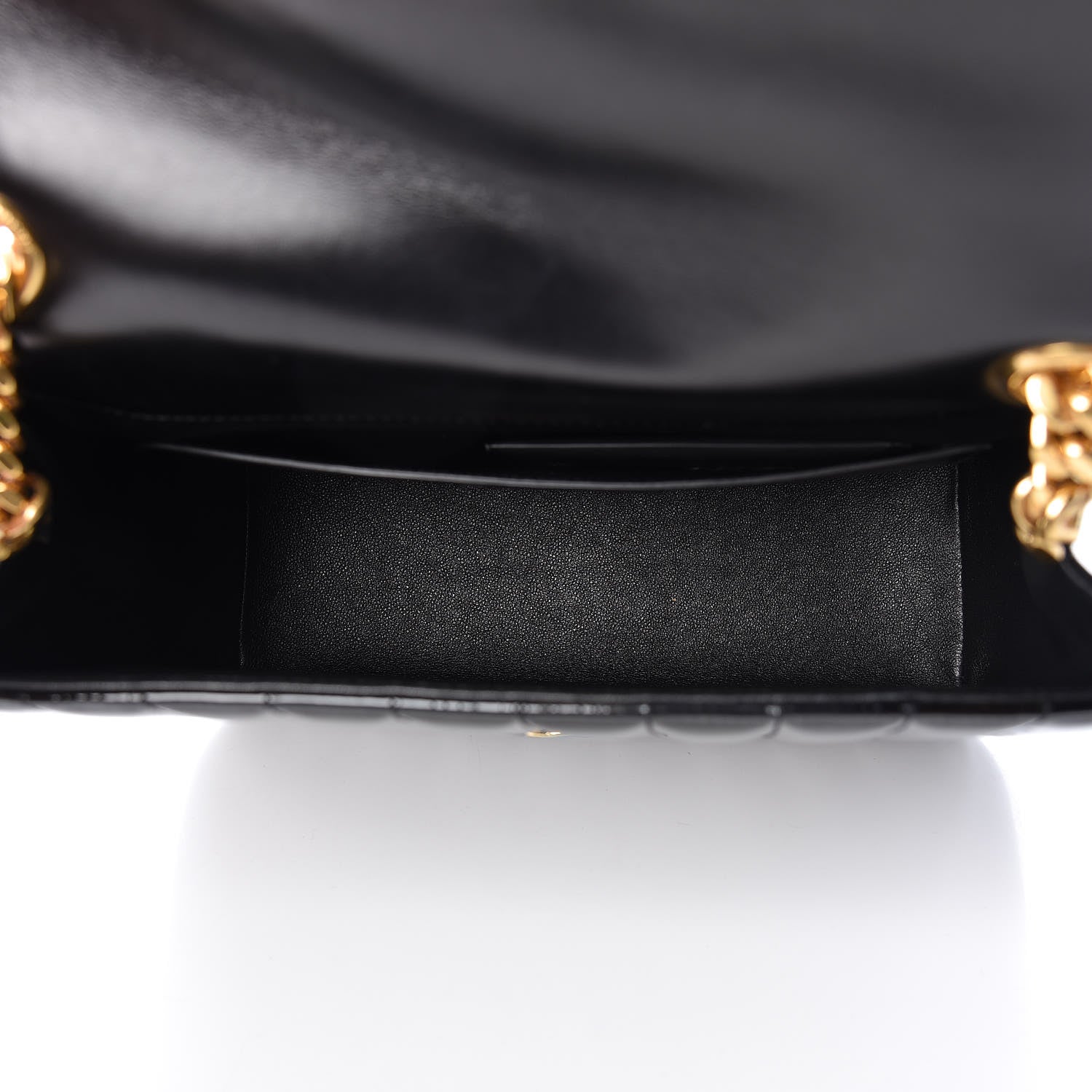 Saint Laurent Patent Matelasse Monogram Large Vicky Chain Bag Black 5 of 9