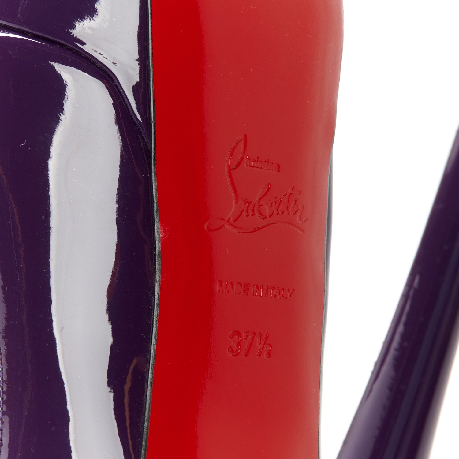 Christian Louboutin Patent Lady Peep 150 Pumps 37.5 Violet 7 of 9
