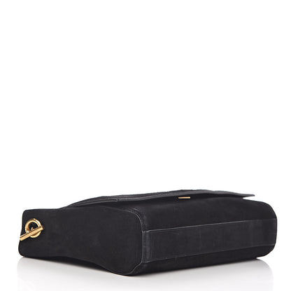 Saint Laurent Smooth Calfskin Suede Medium Reversible Monogram Kate Satchel Black 5 of 11