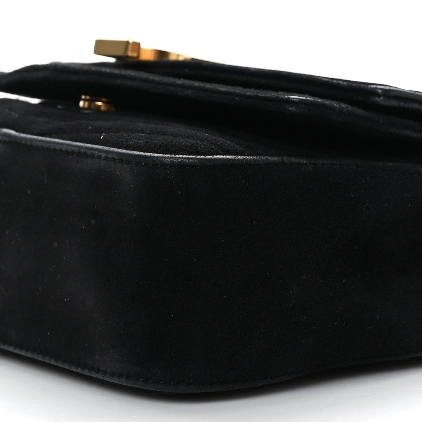 Suede Matelasse Chevron Monogram Small Sulpice Black