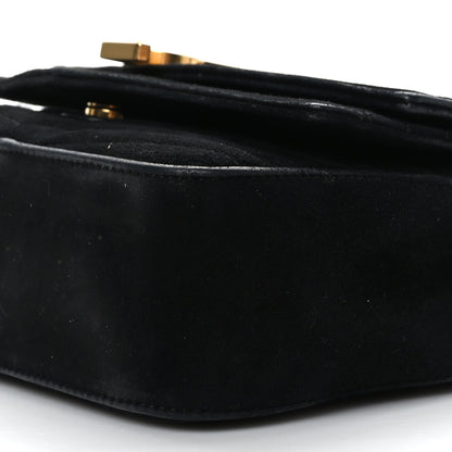 Saint Laurent Suede Matelasse Chevron Monogram Small Sulpice Black 9 of 9