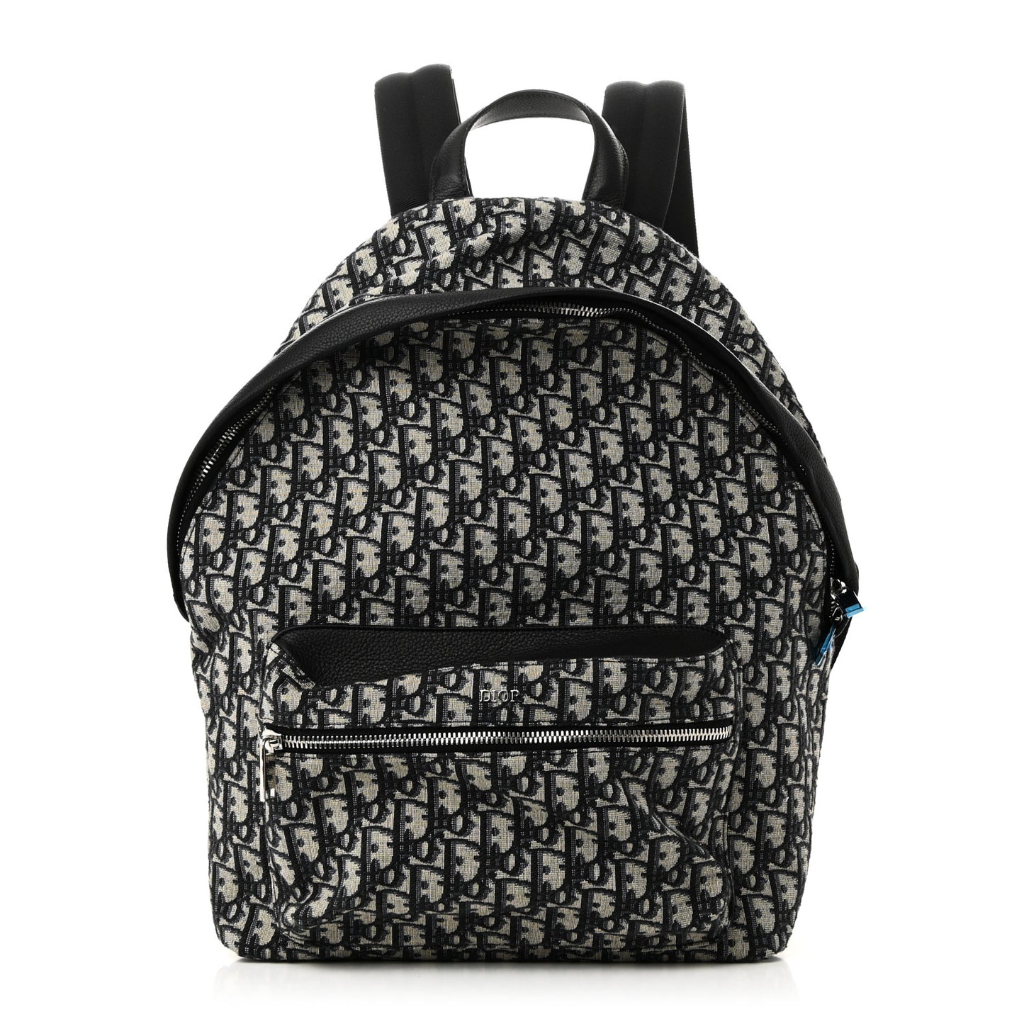Oblique Calfskin Rider Backpack Beige Black