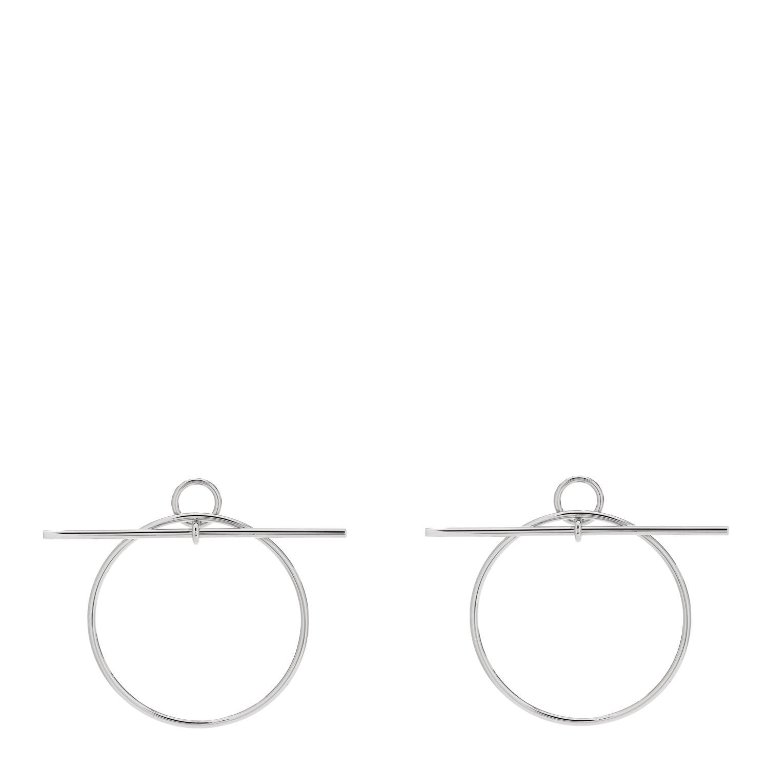 Hermes Sterling Silver MM Loop Earrings 1 of 6