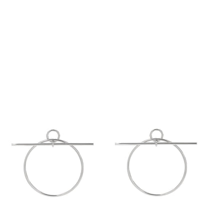 Hermes Sterling Silver MM Loop Earrings 1 of 6