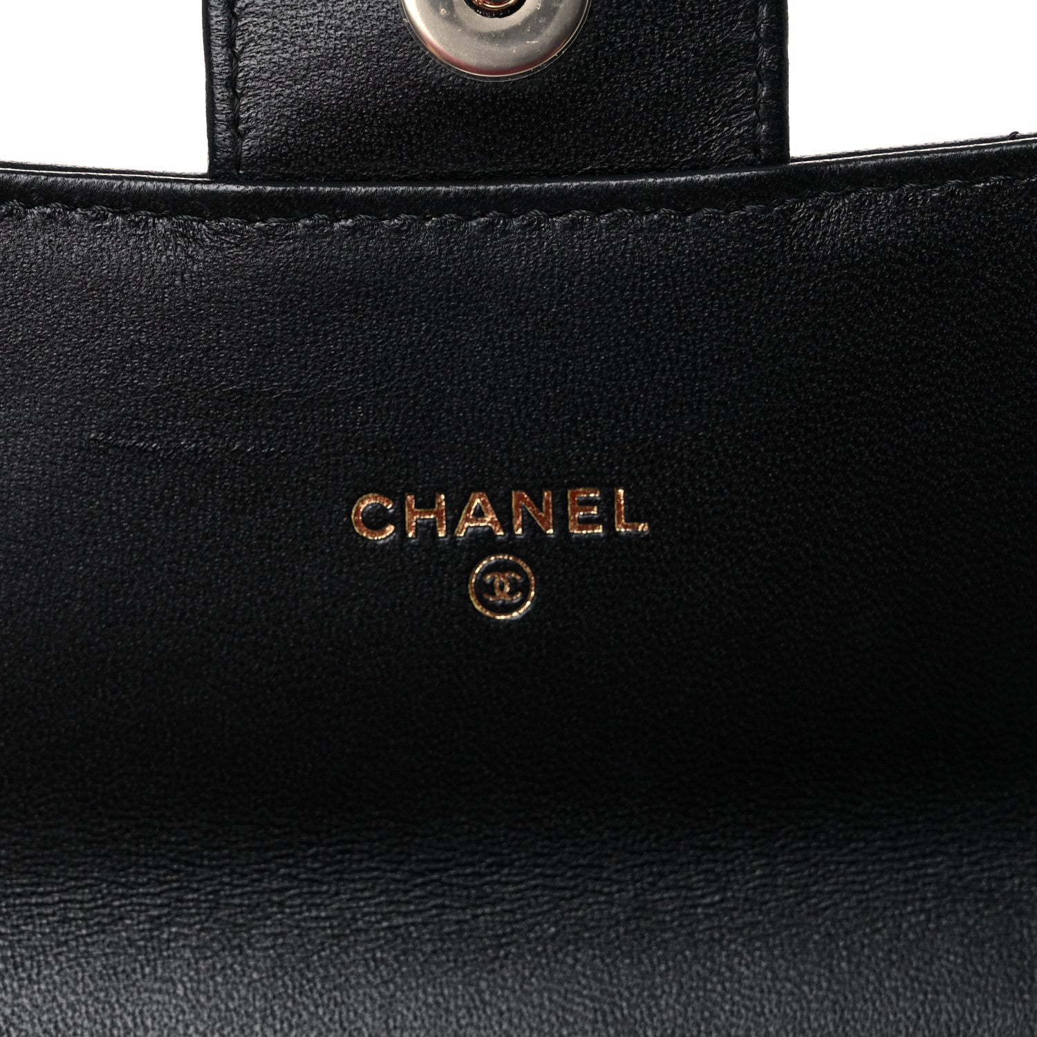 Chanel Lambskin Quilted Elegant Chain Mini Flap Belt Bag Black 5 of 12