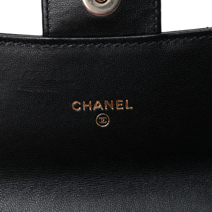 Chanel Lambskin Quilted Elegant Chain Mini Flap Belt Bag Black 5 of 12