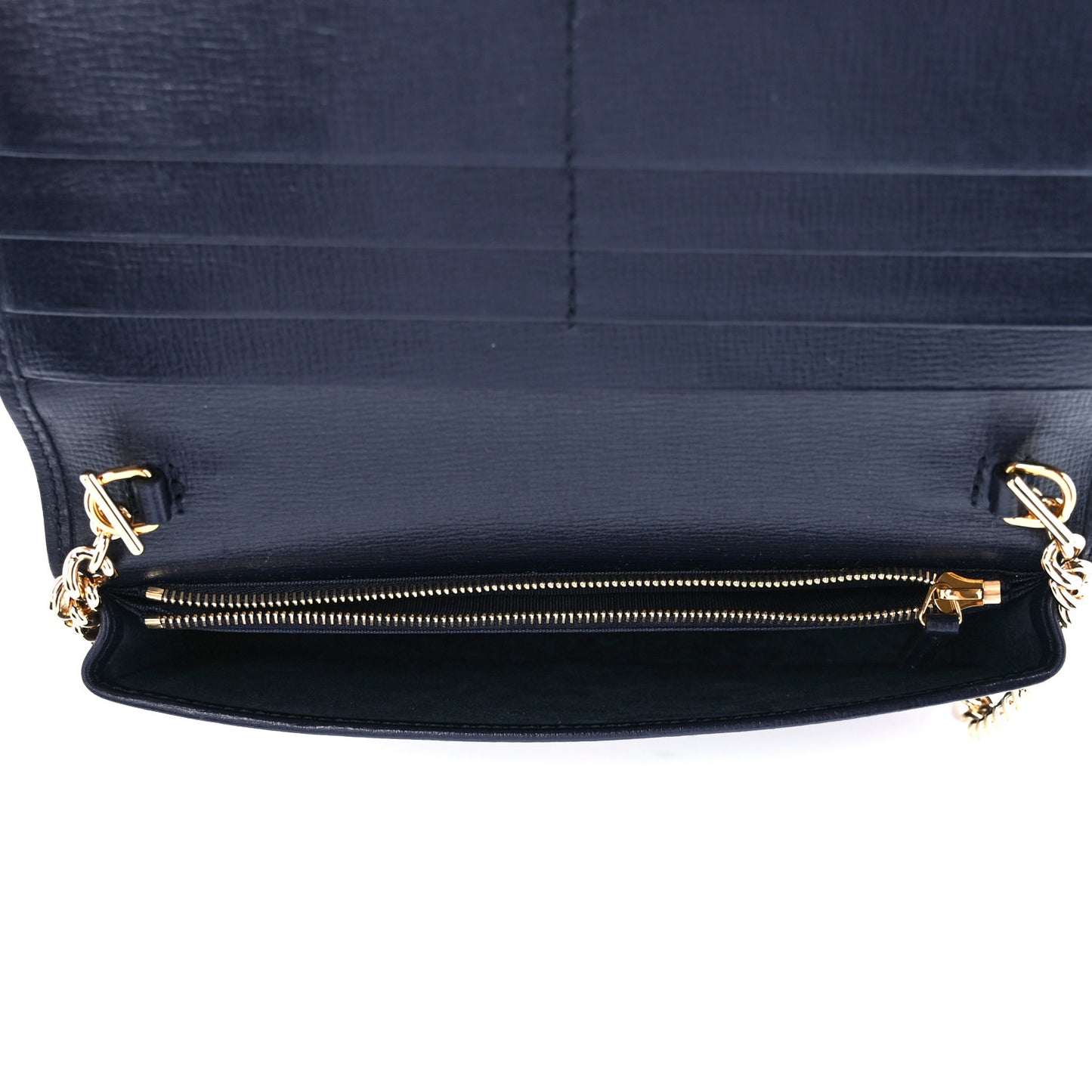 Lanzo Stretch Cord Azalea Calfskin Horsebit 1955 Wallet On Chain New Mud Blue