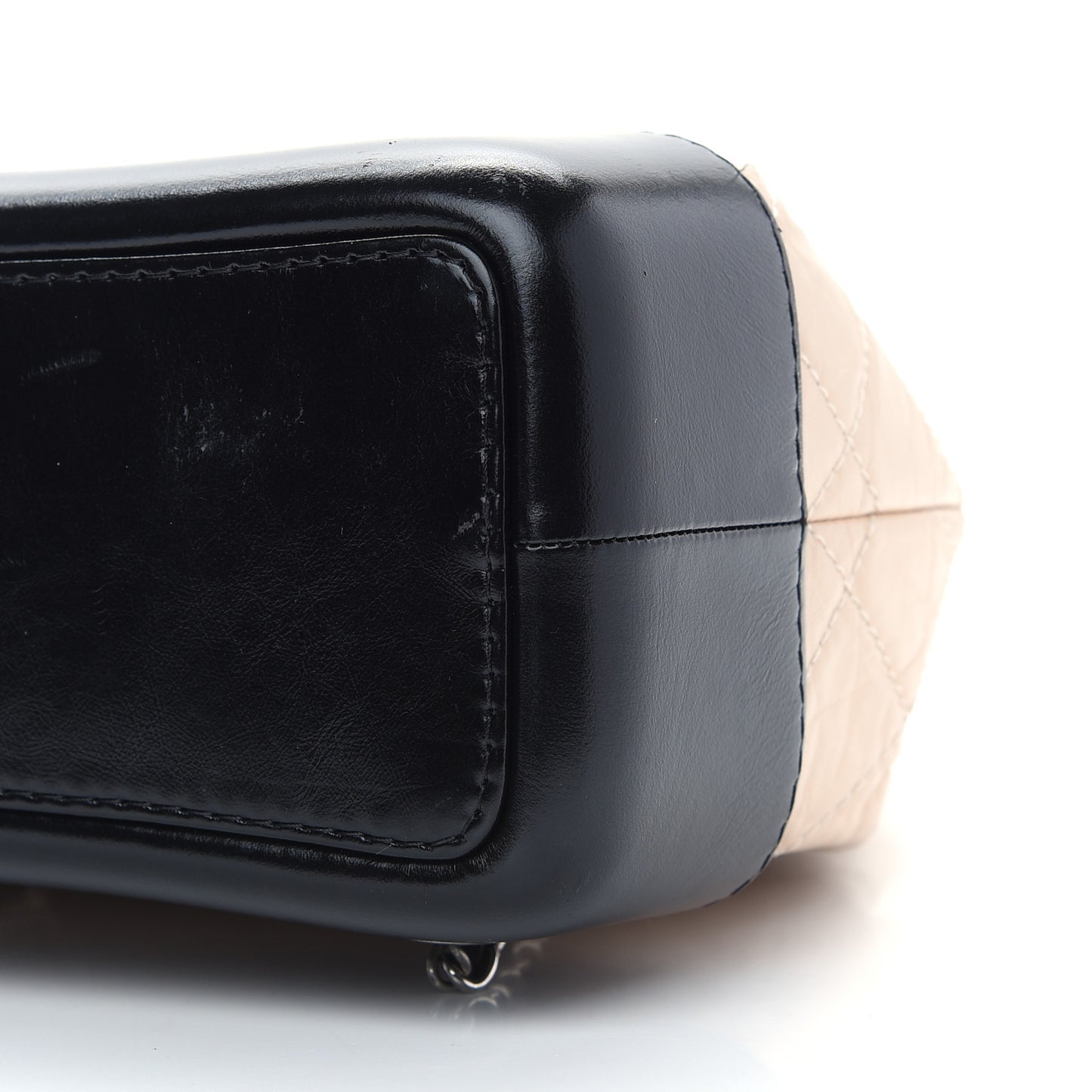 Aged Calfskin Quilted Small Gabrielle Backpack Beige Black