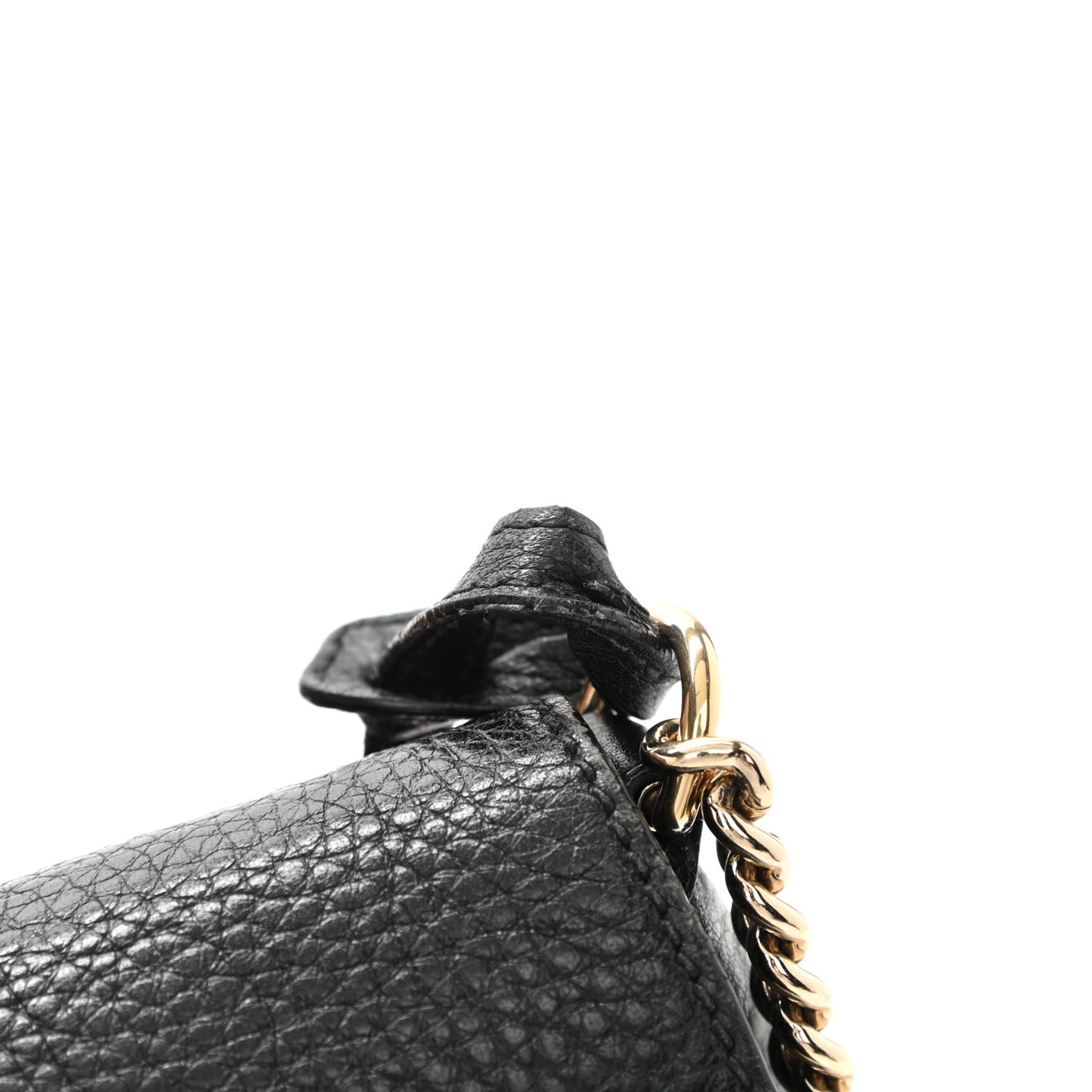 Pebbled Calfskin Medium Soho Flap Crossbody Black