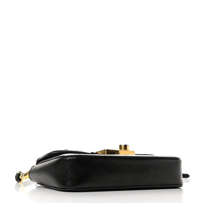 Prada Saffiano Lux Sound Crossbody Bag Black 4 of 14