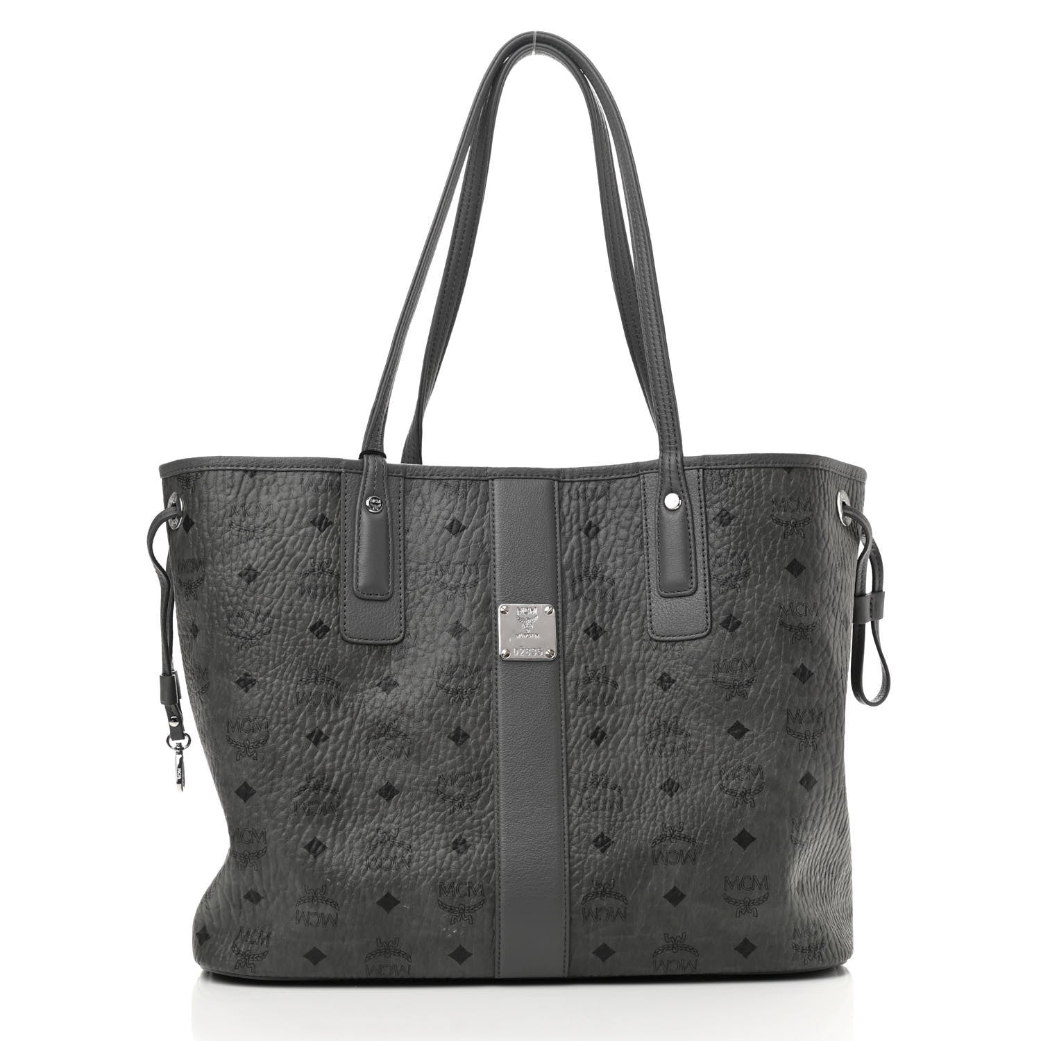 MCM Visetos Medium Liz Reversible Shopper Tote Phantom Grey 3 of 11