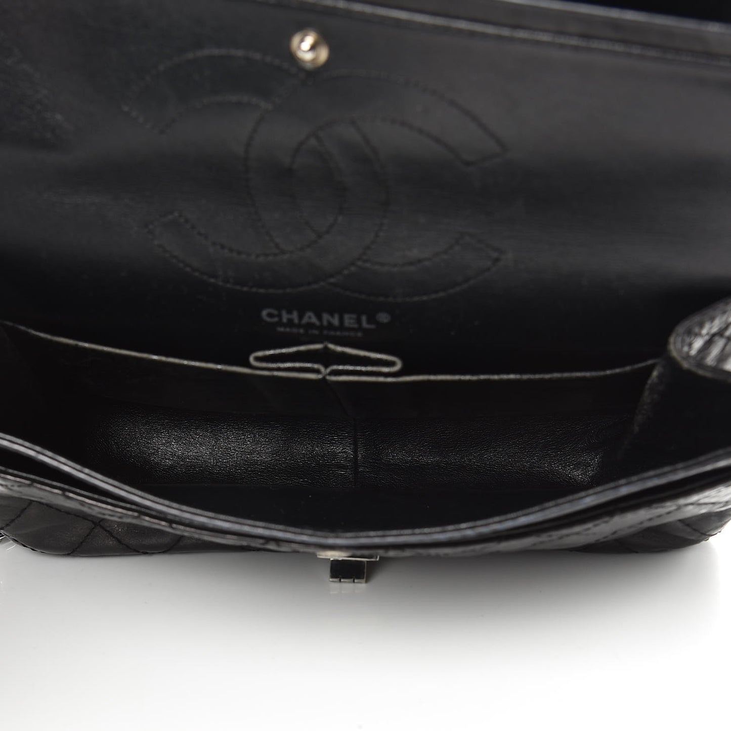 Metallic Aged Calfskin Quilted 2.55 Reissue 226 Flap Black