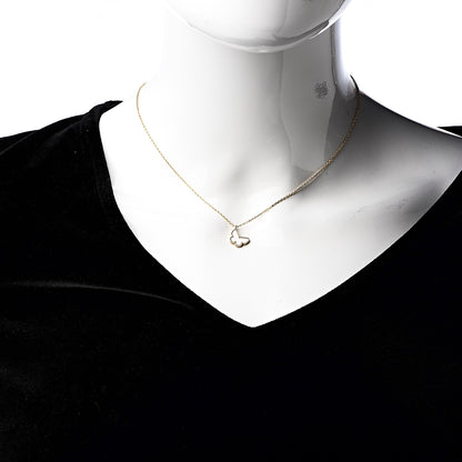 Van Cleef & Arpels 18K Yellow Gold Mother of Pearl Sweet Alhambra Butterfly Pendant Necklace 2 of 8